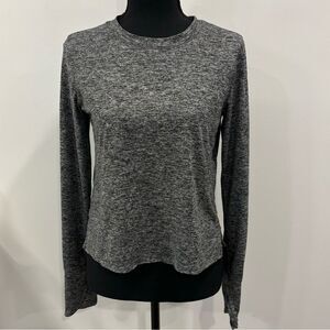 Athleta Heather Grey Long Sleeve Uptempo Top Blouse Size XS